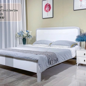 Giường Ngủ Hiện Đại Phối Màu Xám Trắng Cao Cấp 8801#