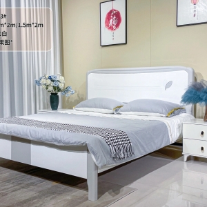 Giường Ngủ Hiện Đại Phối Màu Xám Trắng 8803# 