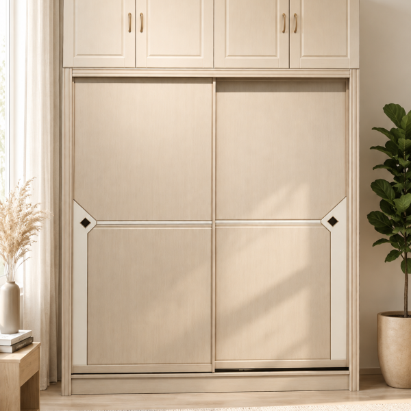 Tủ Quần Áo Cánh Lùa Kịch Trần Hiện Đại Phối Màu Nâu 1609#